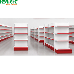 Étagère de présentation robuste en métal double face Highbright, nouvelle conception, blanche, pour centre commercial, supermarché, gondole de magasin - Product Image 1