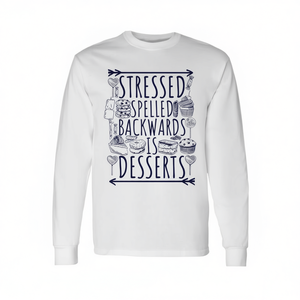 Camiseta de manga larga con diseño de la palabra 'Desserts' escrita al revés y la frase 'Sweet Love Sign' - Product Image 2