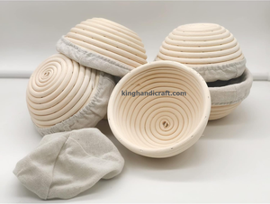 Cesta de fermentación Banneton artesanal al por mayor para pan de masa madre, Brotform ovalado de ratán con forro de algodón extraíble - Product Image 4