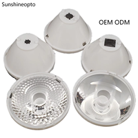 Réflecteur LED COB d'usine vérifiée, composant optique de haute précision en PMMA, angle de faisceau de 30 degrés, transmission de 93 %, garantie de 2 ans