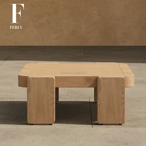 FERLY Mobilier de jardin extérieur en teck bois massif moderne personnalisé OEM Table basse en bois pour jardin