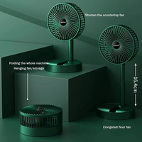 Prix d'usine en stock prêt Ventilateur debout de charge USB pliable portable Ventilateur de bureau à 1 niveau réglable en hauteur Trois pour voiture
