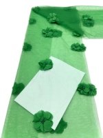 Tissu en dentelle florale brodée 3D avec perles et paillettes, 100% polyester, élégant et luxueux pour vêtements et robes