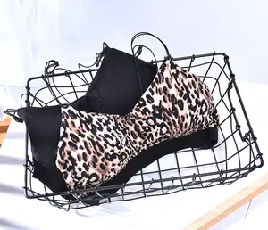 fitness estampado de leopardo ropa interior Mujer ropa interior Sujetador deportivo tubo superior sexy pecho abrigo