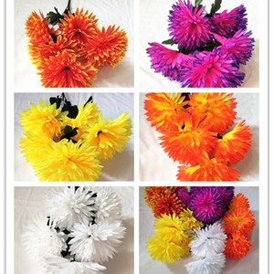 Fiori di Crisantemo Artificiali per il Festival Qingming, Culto degli Antenati, Pulizia dei Tombe, Visita alle Tombe, Bouquet Annodato a Mano in Tessuto - Product Image 3
