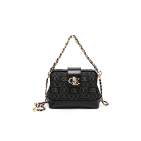 Sac à bandoulière en PU à imprimé géométrique pour femme avec fermoir à fermoirs, logo et chaîne à billes, fabriqué en Chine WQ-5432R