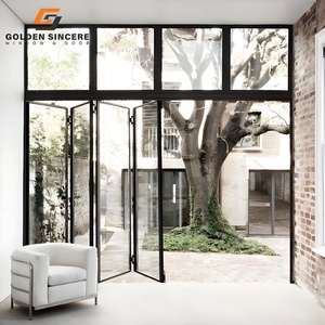 Puertas plegables de aluminio exterior de vidrio Low E con aislamiento de bloqueo UV personalizado GS - Product Image 5