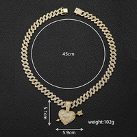 Pendentif en alliage flèche traversant le cœur, collier hip-hop pour homme, bijou pendentif amour