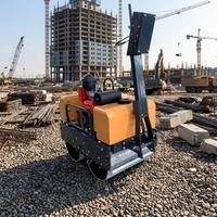Mini-compacteur routier hydraulique de 0,6 tonne, moteur diesel Changchai, 30 kN, double tambour vibrant, compacteur de sol et d'asphalte, construction HX60
