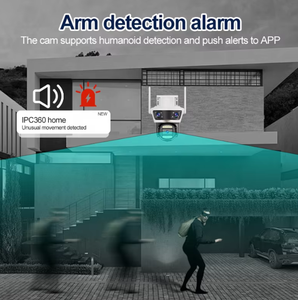 Наружный прожектор камера видеонаблюдения IPC 360 с системой безопасности Обнаружение движения ночного видения сетевая камера 3 объектива - Product Image 6