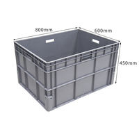 Caisse en plastique recyclable pour coin d'entrepôt 800*600*450 EU, résistante aux chocs, empilable, bacs de picking pour entrepôt, système Smart Shuttle