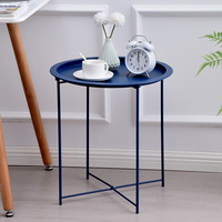 Table basse de chevet en fer pour chambre à coucher, table d'appoint de canapé, table ronde miniature créative et simple