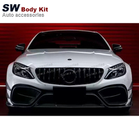 Pare-chocs avant semi-carbone pour Mercedes-Benz Classe C W205 C63 Coupé 2014-2021, accessoires auto, kit carrosserie avec pare-chocs avant