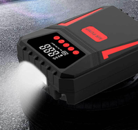Gonfleur de pneus portable sans fil 12V en plastique avec manomètre numérique, gonflage rapide, lumière d'urgence et fonction SOS pour pneus de voiture