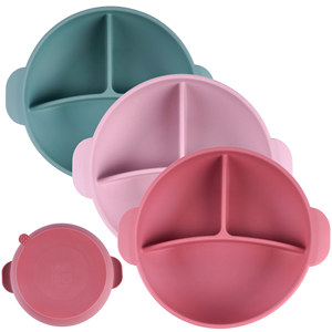 Platos de silicona para alimentación de bebés de 3-6 pulgadas, sin BPA, con ventosa, para 0-12 meses, tipo arco, vajilla de grado alimenticio. - Product Image 1