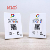 Nfc google review NTAG 213 display QR code menu stand nfc table stand