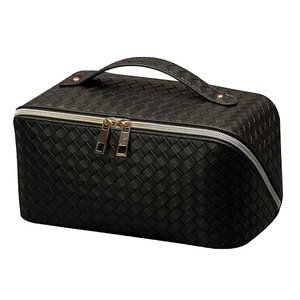 Sac de maquillage de voyage pour femmes, sacs de toilette pliables, organiseur imperméable parallèle avec compartiments - Product Image 6