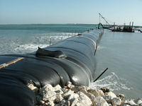 Sacs géotextiles tissés en PP pour la déshydratation des boues de barrage, rideaux de silt et tissus géotechniques