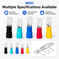 Terminal de Desconexión Macho MDD, Conector de Cable Aislado con Código de Color para Cable Eléctrico y Panel de Control