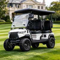 Carrito de Golf de 4 Plazas, Conducción Suave y Agarre Seguro en el Césped, Carrito de Golf Confiable para Campos de Golf y Carreteras No Públicas, Eléctrico, con Certificación DOT y CE