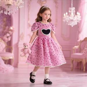 Robe en tulle rose à paillettes pour filles, robe de princesse mignonne, personnalisée pour la Journée des enfants - Product Image 1