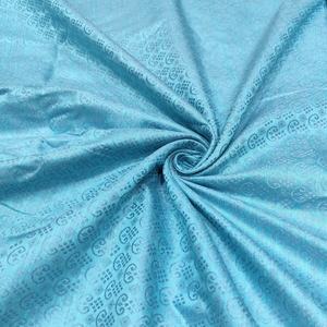 Designer <b>Green</b> Woven Poly Raw <b>Silk</b> Fabric Breathable Lightweight Abstract Geometric Pattern Elegant <b>Silk</b> Look Textile Blouse - Product Image 1