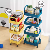 Chariot à légumes mobile à 3 niveaux, étagère de rangement pour étagère de cuisine, chambre, salle de bain, organisateur peu encombrant