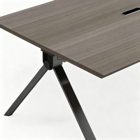 Grande table de réunion rectangulaire de bureau sans armoire inférieure, bureau de conférence simple pour discussion du personnel