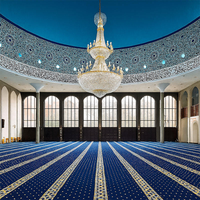 Tapis de mosquée en rouleau tissé à la machine, tapis de prière pour mosquée, design personnalisé, en nylon imprimé, tapis de mosquée mur à mur