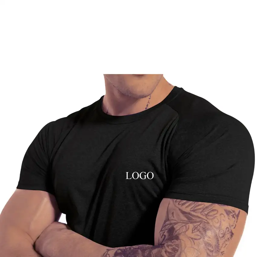 T-shirt vierge et personnalisé, en Polyester, à séchage rapide, pour homme, haut de Sport, de course à pied, Fitness, d'athlétisme