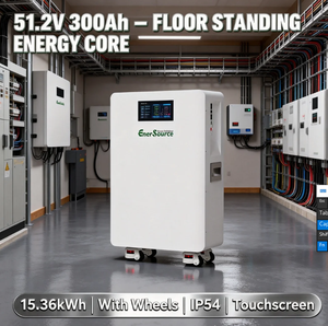 Batterie solaire 48V 51.2V 300Ah 15kWh pour système d'énergie solaire, montage mural avec roues - Product Image 1