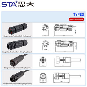 Steckverbinder Adapter Schwarz LED-Bildschirm Kunststoff Steckverbinder 2A 5A 10A Bajonett 20 Stück Buchse Stecker 2 3 4 5 6 Adern Kabel DIY Wasserdicht - Product Image 4