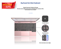 Harga Pabrik Notebook Mini Saku 14 Inch Warna Pink Intel Celeron Untuk Bisnis Laptop Portabel Layar HD 32G+2TB SSD Windows 10/11