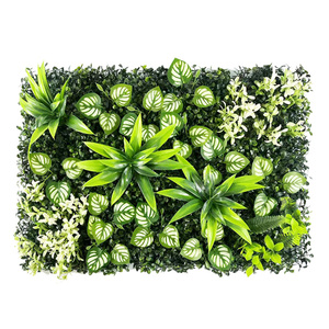 3D chống UV trong nhà/ngoài trời trang trí Panel tường màu xanh lá cây rừng nhân tạo thực vật cỏ tường làm bằng nhựa bền - Product Image 5