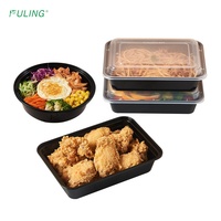 Boîtes alimentaires jetables en plastique FULING pour plats à emporter, micro-ondables, avec couvercles