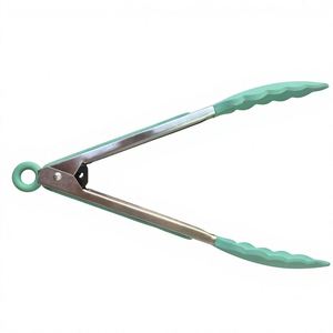 Pinces en acier inoxydable antiadhésives de 27 cm pour la cuisine, outils de cuisine résistants à la chaleur, design à verrouillage, faciles à nettoyer, sans danger pour les aliments, barbecue, salade - Product Image 3