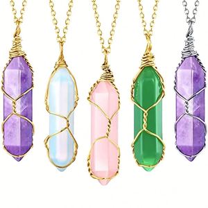 Collar de Cristal de Piedra Preciosa Natural en Oferta, Cadena Chapada en Oro, Piedra Irregular en Forma de Bala, Amuleto de Cristal Curativo, Tendencia de Moda, Pulido - Product Image 1