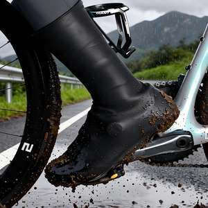 <span class=keywords><strong>Couvre</strong></span>-chaussures de vélo, protection imperméable en silicone, coupe-vent, chaud, équipement de vélo de montagne et de route, accessoires - Product Image 3