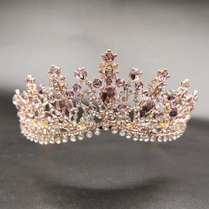 Nouvelle couronne de mariée Baroque Vintage élégante faite à la main 2022, couronne de fête diadème pour mariage - Product Image 3