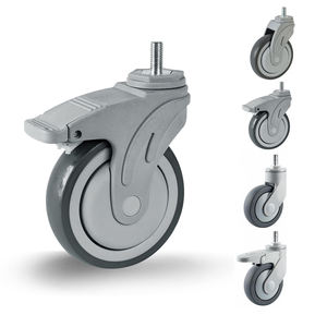 Graue Rolle 3 4 5 Zoll Runds tange TPR Medical <span class=keywords><strong>Caster</strong></span> Krankenhaus bett Trolley Rollen mit Bremse - Product Image 1