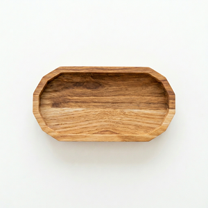 Bandeja de Almacenamiento Ovalada de Madera, Diseño Minimalista, Sin Acabado, de Una Sola Capa, para Organización de Mesa, Colección Hecha a Mano - Product Image 1