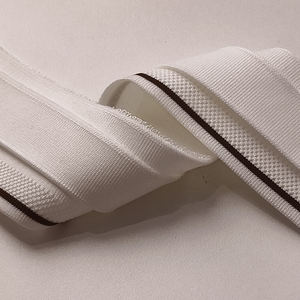 Frisches, weiches, dehnbares, weiß-braun gestreiftes Poloshirt mit Kragen, 95% Polyester, 5% Spandex, strapazierfähig, perfekt für den Alltag. - Product Image 5