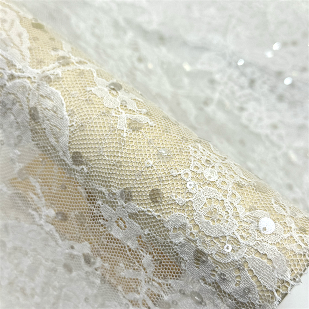 chantilly sequins lace fabric