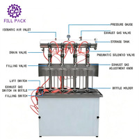 Machine de remplissage/remplissage, Semi-automatique, 4 têtes/buses, bouteille en plastique, bouteille en verre, boisson gazeuse CO2