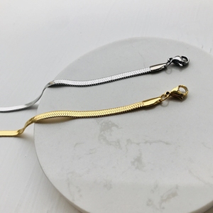 Collana a Catena Piatta in Acciaio Inossidabile Personalizzata per Uomo e <span class=keywords><strong>Donna</strong></span>, Nuova Collana Trendy a Catena Serpente - Product Image 2