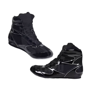Chaussures de boxe unisexes Janoon Sports JBS-5346 à lacets, respirantes, en mesh, à tige haute, noires, bottes de combat professionnelles, couleur personnalisable - Product Image 1