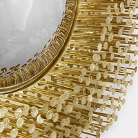 Miroir de design mural en cuivre de luxe-Moderne fait à la main, écologique pour le salon de la villa, style de l'entrée de la