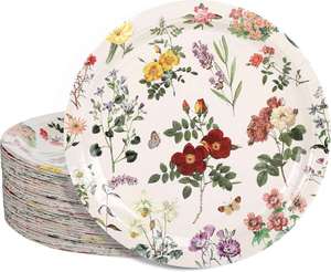 Assiettes en papier jetables de 9 pouces, style moderne, motif floral aquarelle, vente chaude, directement de l'usine, pour les goûters, mariages et enterrements de vie de jeune fille - Product Image 1
