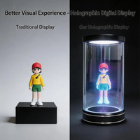 Affichage holographique 3D interactif IA cylindrique transparent de 5,5, 6, 7, 10,1 pouces pour projection humaine numérique 3D