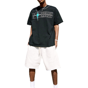 T-shirt Oversize Bianca da Uomo in Cotone 100% 260gsm Pesante con Logo Personalizzato Floccato e Spalle Cadenti - Vendita all'Ingrosso - Product Image 3